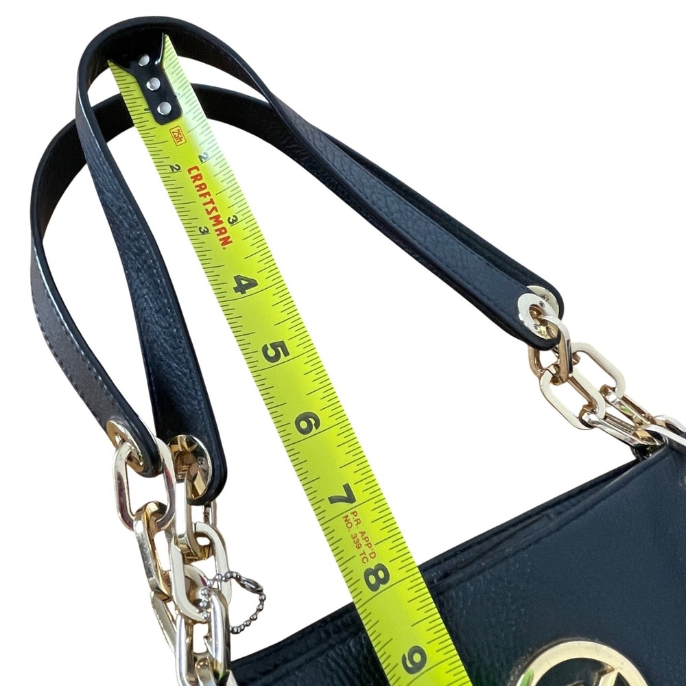 Michael Kors Pebbled Leather Gold Chain Shoulder Bag Tote Designer Quiet Luxury - Picture 14 of 14
